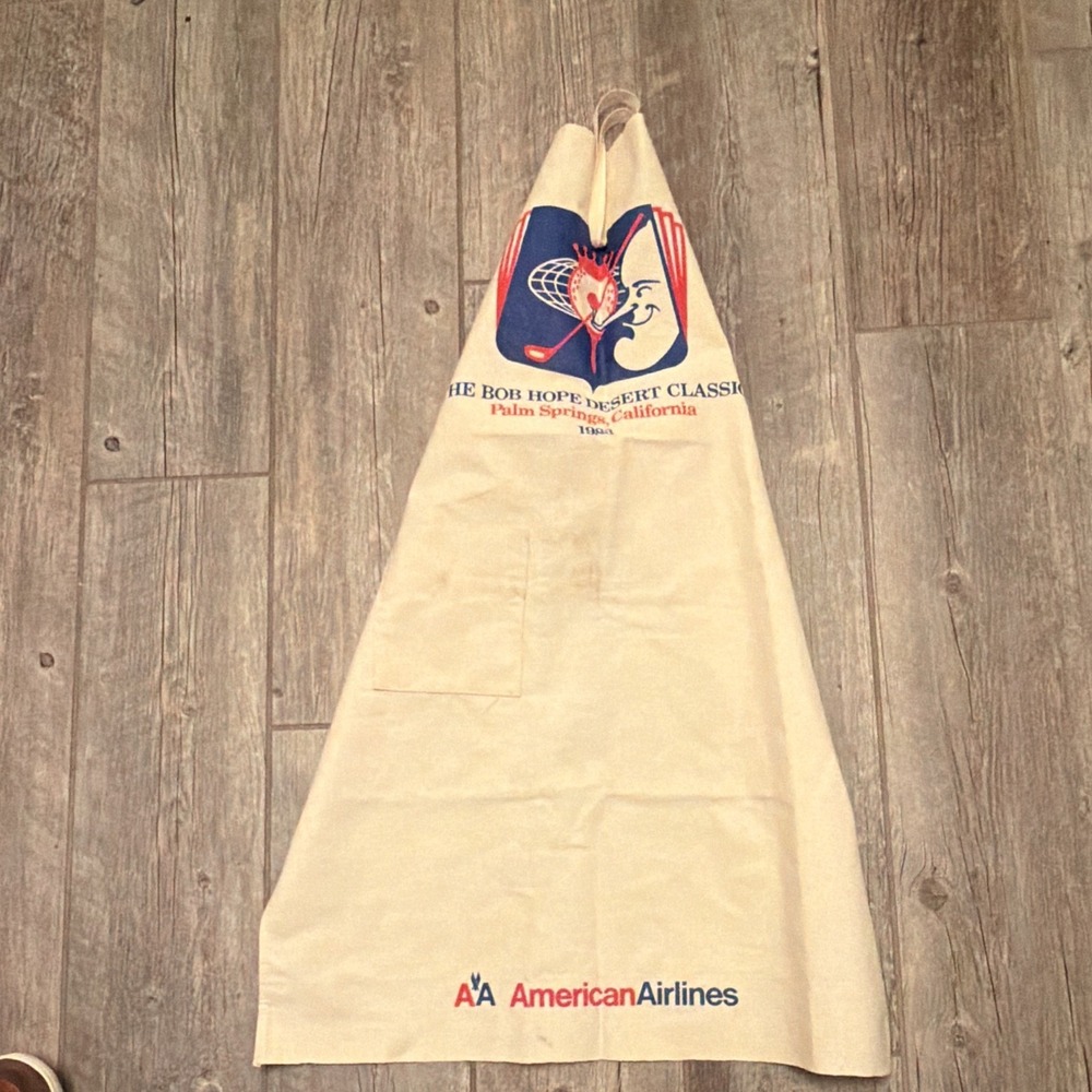 Vintage 1983 Bob Hope Desert Classic Golf Apron Palm Springs American Airlines